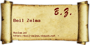 Beil Zelma névjegykártya